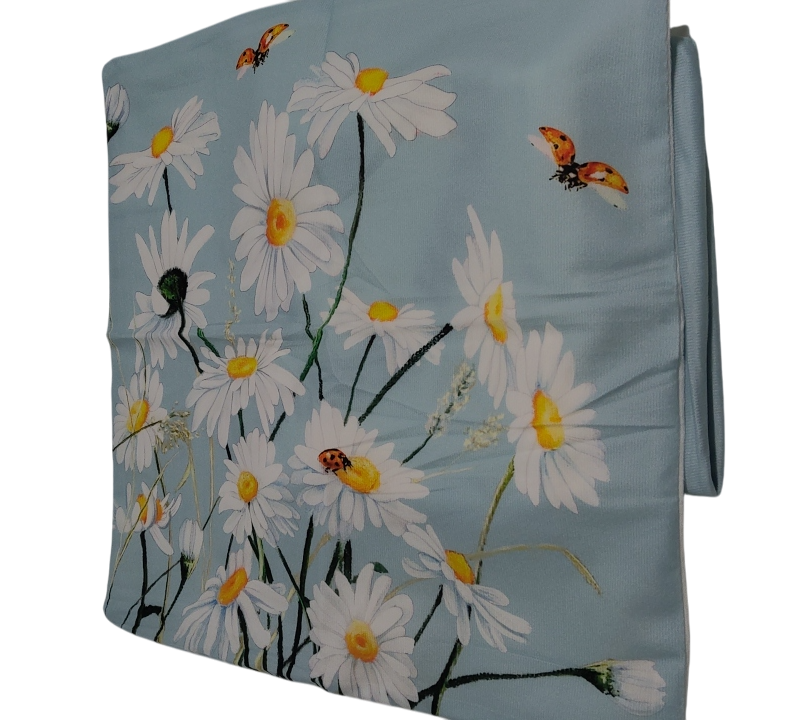 Daisy Decor Outdoor Farmhouse Pillowcase Summer Floral Pillow Covers 17x17 Inch Blue Pale Yellow Welcome Summer Decorative Throw Pillow Cover for Indoor Home Sofa Couch Bedroom