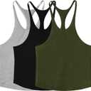 ZUEVI Men's Stringer Tank Tops Muscule Cut Bodybuilding Gym Vest Y-Back Workout Sleeveless T-Shirt S