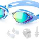 Nearsighted Swim Goggles, Shortsighted Optical Swimming Goggles No Leaking Anti Fog UV Protection for Adult Men Women (-5, Aqua Blue)