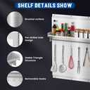36"x30" Stainless Steel Backsplash for Stove & Range Hood - Range Backsplash with Shelf & Knife Rack, Kitchen Backsplash Wall Shield with Pre-Drilled Holes, Easy Install