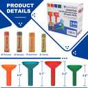 ESSENTIAL 144 Pcs Assorted Preformed Coin Wrapper Rolls with Color Coded Coin Counter Tubes and Coin Wrapper Crimping Tool