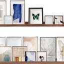 AZSKY 48 Inch Floating Wall Ledge Bookshelf Light Walnut Kids Book Trophy and Family Picture Photo Frames Display Shelves Wall Mounted a Set of 2