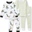 Burt's Bees Baby Boys' 2-Piece Long Sleeve Tee and Pants Organic Cotton Pajama Set (5T, Toucan)