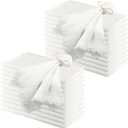 24Pack White Cloth Napkins 17x17Inch White Napkins Cloth with Fringe Soft Cotton Cloth Napkins Washable Rustic Dinner Napkins Cloth for Wedding Party Dinner Table