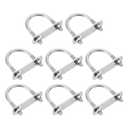 uxcell M6 U-Bolts, 8 Sets 38mm(1.5") Inner Width 59mm Length 304 Stainless Steel Round Bend U Clamp with Nuts and Plates for Ski Boat, Fishing Boat