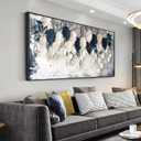 Wall Art Leaf Botanical White and Blue Modern Artwork Canvas Painting for Living Room Bedroom Dining Room Home Office Decor 24"x48" with Framed