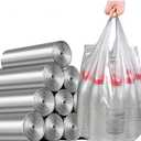 IPLUS Tall Kitchen Drawstring Trash Bags, 7-8 Gallon, 100 Count (Silver, 7-8 Gallon)