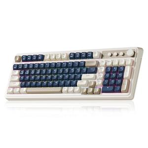 AULA S99 Keyboard, Wireless Gaming Keyboard Bluetooth Ergonomic Creamy Computer Keyboards Cute Full Size Backlit Tri-Mode BT/2.4GHz/USB-C for PC Laptop - 
Blue-Grey