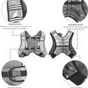 Weighted Vest, 6lb/8lb/12lb/16lb/20lb/25lb/30lb Weight Vest with Reflective Stripe, Weighted Vest for Men Women Workout Equipment for Strength Training, Running, Jogging, Fitness, Weight Loss (PU-Silver)
