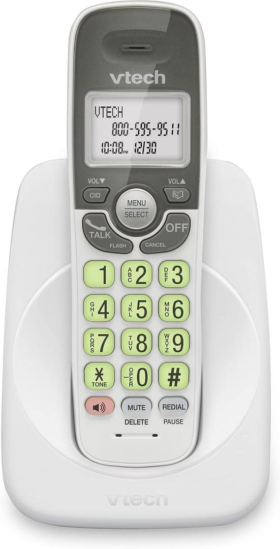VTech Cordless Phone with DECT 6.0, Full-Duplex Speakerphone, Lighted Display, Backlit Keypad, Caller ID/Call Waiting, Volume Control, Hearing Aid Compatible, Wall Mount | VG131 (White)