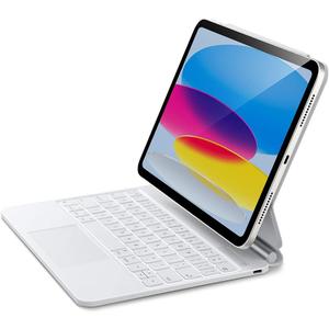 ESR iPad 11th(A16, 2025)/10th Gen Case with Keyboard, Magic Keyboard for iPad 10.9", Case with Floating Cantilever Stand, Springy Backlit Keys, Multi-Touch Trackpad, Rebound Series, White