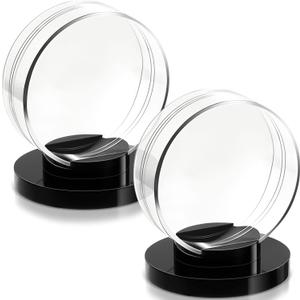 Taiyin Hockey Puck Display Case Acrylic Clear Puck Holder with Shell Base Hockey Display Stand Autographed Souvenir Memorabilia for Enthusiasts Collection