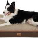 Bedsure Dog Bed for Large Dogs - Orthopedic Waterproof Puppy Beds with Removable Washable Cover, Egg Crate Foam Pet Mat, Suitable for Pet Up to 65 lbs (36.0"L x 27.0"W x 3.0"Th, Brown)