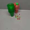 YHFUISK 22Pcs Christmas Glowing Pong Set Party Game Light Up Pong Cups for Christmas Party with 6 Christmas Theme Balls, Christmas House Parties Holidays(Red&Green&Flashing)