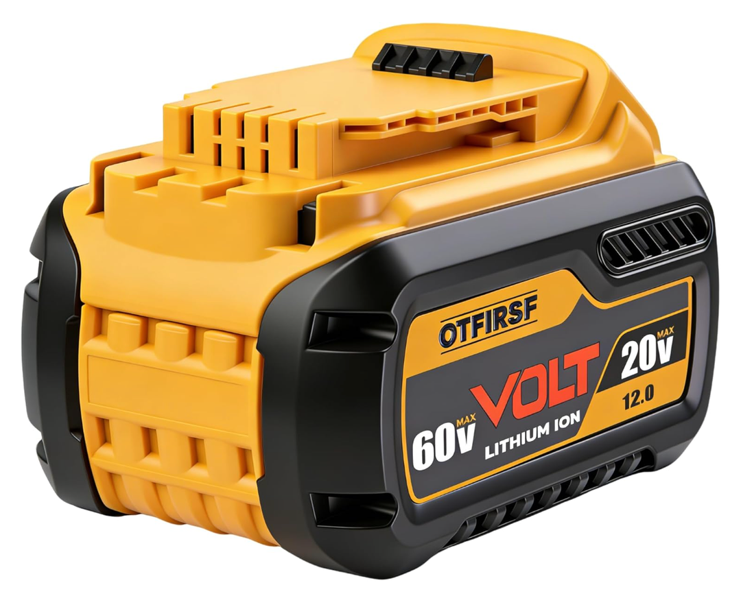 Lot de 2 batteries au lithium 60 V/20 V 12 Ah pour outils électriques DEWALT DCB609 20 V/60 V, DCB606 DCB612, compatibles avec les chargeurs de batterie au lithium DeWalt 20 V 60 V (2)