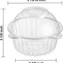 Bekith 150 Pack Individual Cupcake Containers, Plastic Cupcake Holder with Lid, Single Cupcake Boxes, Muffin Container for Party, Stackable