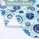 misaya Rectangle Waterproof Vinyl Table Cloth, Wipeable Tablecloth with Flannel Backing, Plastic Table Cover for Dinner, Picnic, Indoor and Outdoor (Navy Mandala, 60" x 84")