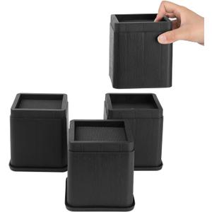 BTSD-home 4 inch or 8 inch Bed Risers Heavy Duty Stackable Furniture Risers Bed Lifts Risers for Couch, Sofa, Desk or Table Legs Extenders Set of 4