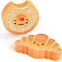2 x Genuine Fred Daily Bread Kitchen Sponges, Set of 2, Croissant and Bagel Inspired Sponges, Fun and Quirky Kitchen Accessory
