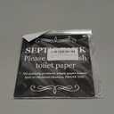 Septic Tank Sign - Self Adhesive Black Aluminum Sign 145mm x 145mm - UV Printed for Long-Term Indoor/Outdoor Use - Flush Only Toilet Paper, No Wipes, Sanitary Products, or Chemical Cleaners - Easy