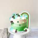 Gyufise 26Pcs Ball Cake Toppers Mini Balloon Balls Pastel Rainbow DIY Baking Cupcake Cake Decorations for Birthday Baby Shower Party SuppliesGreen