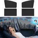 Aokway Magnetic Car Window Shades, Mesh Window Covers for Camping, UV Protection Car Curtains for Front & Rear Sunshade for car Window Baby, Universal Fit for Baby & Drivers (4Pcs)