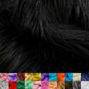 Ice Fabrics Faux Fur Fabric by The Yard - 60 Inches Wide Super Soft and Fluffy Shaggy Mohair Fur Fabric for Costumes, Apparel, Rugs, Pillows, Decorations and More - Black - Half Yard