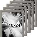 KTKDE Studio Gallery 18x24 Select Poster Frame Set of 5, Grey Wooden frames Display Poster, Posters & Art Prints for Artwork Wall Vertical or Horizontal Display best gift