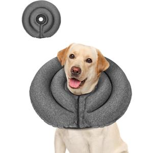 MIDOG Dog Cone Alternative for Large Medium Dogs - Soft Inflatable Collar After Surgery, Adjustable Protective Recovery E-Collar, Does Not Block Vision (Gray, XL, Patented) (XL-neck:18"-24")
