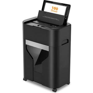100-Sheet Auto Feed Paper Shredder, 40 Min Non-Stop, Shredders for Home Office Heavy Duty, P-4 Ultra Security Shredder for Home Office, Cross-Cut with Wheels, 4.5 Gal Bin, <63 dB (OL100)