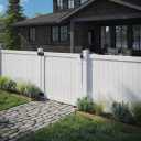 4ft H x 4ft W (1 Gate) No Dig WamBam Westport Gate Kit, White Vinyl Privacy Yard Fence Gate with Hardware Included for Westport Fence Kit, Durable Outdoor Gate for Yard or Garden, BL19106