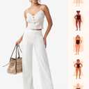 Willit Women's Yoga Pants Wide Leg Dress Work Pants Stretch Casual Pants Slacks with Pockets High Waist 28" 30" 32" (White)