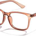 Cyxus Blue Light Glasses for Men Women Reduce Eye Strain UV Blocking for Computer Screen 8082 (24-Matte Brown)