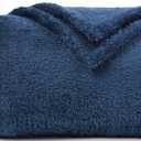 Felesha Fingal Plush Fleece Throw Blanket for Couch and Bed, Fluffy Fuzzy Cozy Lightweight Soft Blankets All Season Use (40x50 Inches,Navy Blue)