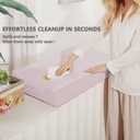 Vegan Leather Changing Pad Cover - 31"X 16" - Waterproof Wipeable, Extra Thick & Portable & Non-Slip Diaper Mat - Fits Standard Changing Tables for Baby Boy Girl (Pink)