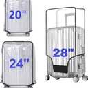 Clear PVC Luggage Cover Protectors - Transparent Waterproof Suitcase Sleeve for 20"+24"+28" Wheeled Suitcases (3PCS)
