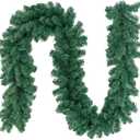 9 ft Christmas Green Garland, Premium Quality Greenery Twist Wreath Artificial Plant, Xmas Greenery Garland for Holiday Outdoor Indoor Home Party Decorations 1-Pack