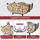 Firewood Rack Outdoor Indoor, 30 inch Metal Wood Rack Heavy Duty Firewood Holder, Sturdy Fireplace Log Holder Fire Wood Storage Racks