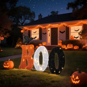 Christmas Decorations Illuminated Sign Boo Perfect for Christmas Decorations, Suitable for Indoor and Outdoor use on porches, Gardens, and lawns.