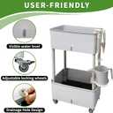 Self-Watering Raised Planter Box with Lockable Wheels,2-Tier Elevated Garden Bed with Visible Water Level Window,Indoor Outdoor Plastic Plant Box for Flowers,Vegetables & Herbs, Plus Size