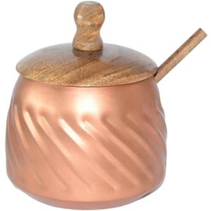 Frescorr - Sugar Bowl with Lid and Spoon, 14 oz Sugar Bowl with Spoon, Sugar Container for Coffee Bar, Sugar Jar, Modern Farmhouse Kitchen Decor (Medium)