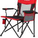 Camping Chair for Adults 350 LBS Support Camp Chair with Breathable Mesh Back Fabric with Arm Rest Cup Holder and Portable Carrying Bag, 23.62 inches x 19.7 inches x 35 inches
