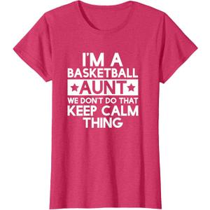 Keep Calm Basketball Aunt Funny Aunts Auntie T Shirt Gifts T-Shirt (3XL, Red)