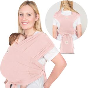KeaBabies Baby Wrap Carrier Ring Sling - Easy to Wear, Adjustable D-Lite Baby Carrier Newborn to Toddler, Infant Carrying Shirt, Hands Free Bonding, Breathable Fabric Wearing Wrap (Dusty Pink)