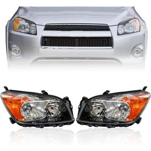 Left and Right Side Headlight Assembly Replacement for RAV4 2009 2010 2021 2022 Driver and Passenger Side Headlight Replacement for 8117042480-PFM 8113042480-PFM