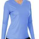 Boladeci Women's Swim Shirts Long Sleeve V Neck T Shirts UPF 50+ Sun Protection Quick Dry Rash Guard (Large)