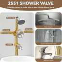 2551 Pressure Balancing Valve, Shower Diverter with Built-In 3-Function Transfer, Compatible with Posi-Temp Trim Valve, 1/2 CC/IPS Connections, Brass 4-Port for Bathtub and Shower