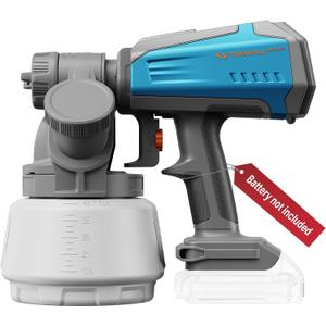 Tilswall Cordless Paint Sprayer Brushless, Compatible with Dewalt 20V Battery (Battery Not Included), Easy SideFill, 1300ml Container, Electric HVLP Spray Paint Gun for House Painting, Furniture