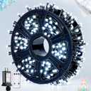 JMEXSUSS 400 LED White Christmas Lights Outdoor Decorations, 132ft Christmas Tree Lights with Remote, Indoor String Light Plug in for House Xmas Bush Decor