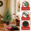 ENVEN 4FT Pre-Lit Artificial Norfolk Pine Christmas Tree Realistic Potted Tree with 100 LED Lights & 8-Function Battery Box, Pre-Assembled Faux Holiday Dcor for Indoor Use (2)